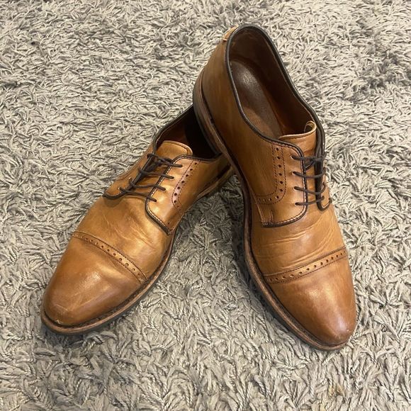 Allen Edmonds Clifton Walnut Brown Leather Cap Toe Oxfords Shoes Men’s 9.5 D